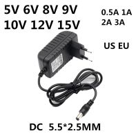 2A 1A 0.5A AC 110-240V DC 5V 6V 8V 9V 10V 12V 15V 3A เครื่องชาร์จอุปกรณ์หัวแปลงพลังงานอเนกประสงค์อะแดปเตอร์ Eu เราสำหรับแถบไฟ LED