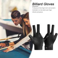 Open Finger Billiard Pool Gloves Adjustable Sticker Polyester Snooker Pool Gloves Smooth Soft Amateur Training