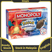 MONOPOLY Pokemons การ์ดเกมสำหรับครอบครัวเกมปาร์ตี้ห้องพักช่วงวันหยุดเด็ก UNO