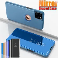 หรูหรากระจกพลิก Case สำหรับ iPhone 11 Pro Max XR XS X ปลอกหนัง H Older ยืนกรณีโทรศัพท์สำหรับ iPhone 8 7 6 6วินาทีบวก X ปก