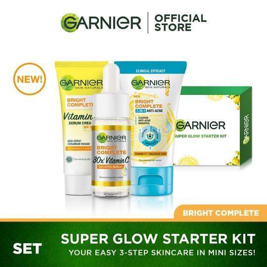 NEW Garnier Super Glow Starter Kit AntiAcne Cleanser Vitamin C Serum