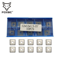 FOXBC 10Pcs สแควร์คาร์ไบด์แทรกใบมีด12X12X1.5มม. เครื่องตัดสำหรับงานไม้เกลียว Helical Planer หัว