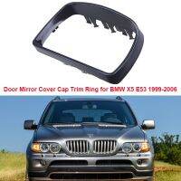 Black Rearview Mirror Cap FrameWing Side Mirror Cover Trim Ring For BMW E53 X5 1999-2006Car Accessories Replacement