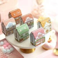 1PC Mini House Iron Gift Boxes Wedding Birthday Candy Packing Box Party Favors Tea Cracker Case Bridesmaid Girlfriend Gift Storage Boxes