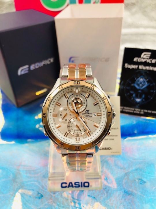 casio-edifice-นาฬิกาข้อมือผู้ชาย-สายสเตนเลส-รุ่น-efr-547sg-7a-silver-gold-มีไฟ-ของแท้-100-ประกันศูนย์เซ็นทรัลcmg1-ปี