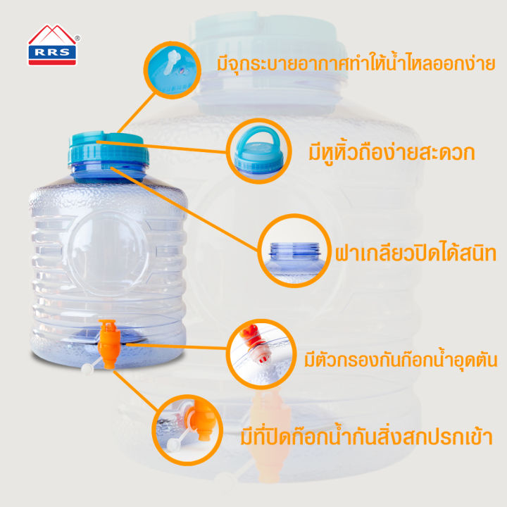 rrs-ถัง-น้ำมีก๊อกพร้อมหูหิ้ว-pet-สีฟ้า-ขนาด-10-ลิตร-ถังน้ำ-ถังใส่น้ำ-ถังใส่น้ำดื่ม-โถน้ำ-โถใส่น้ำ