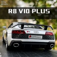 คอลเลกชันรถยนต์ของเล่นสำหรับ F406เด็ก1:32รถ Audi R8 V10รถรถโลหะผสมและรถของเล่นซูเปอร์คาร์พร้อมโมเดลรถยนต์เสียงและน้ำหนักเบา