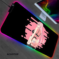 Anime Girl Zero Two RGB Kawaii Mouse Pad XL Luminous LED Laptop Mini Game Accessories Gamer Keyboard Car Pad Gaming Mouse pad