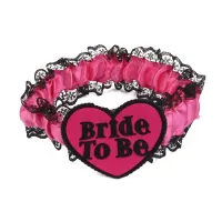 Bride To Be Hen Night Party Pink Black Lace Garter Bridal Gift