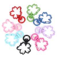 10Pcs Mixed Colors Flower Shaped Lobster Lock Key Connector Clasps Keyrings Split Rings DIY keychain Jewelry Making Key Rings