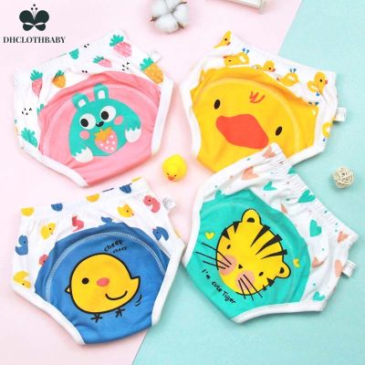 4pcs/Set Baby Training Pants Nappies Girl Cartoon Cotton Cloth Panties Reusable Underwear Boys Potty Washable WaterProof Diaper