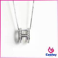 CeeJay สร้อยคอ จี้รูปตัวอักษร H เครื่องประดับสําหรับผู้หญิง H necklace