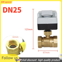 ? AM ทองเหลืองมอเตอร์ Ball Valve 3-Wire Two Control Electric Actuator 220V 3ways/2Way