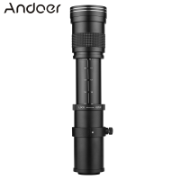 Andoer กล้อง MF ซูเปอร์เทเลโฟโต้ซูมเลนส์ F/ 8.3-16 420-800มม. T Mount กับด้ายสากล1/4สำหรับ Canon Nikon Sony Fujifilm กล้อง Olympus