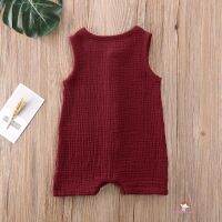 xzq - kid romper jumpsuit แขนกุดสีพื้นสําหรับเด็ก