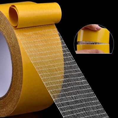 5M Double Sided Cloth Base Tape Translucent Waterproof Mesh Super Traceless High Viscosity Carpet Adhesive Strong Fixation Tape Adhesives  Tape
