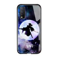 UCUC เคสโทรศัพท์เคสสำหรับ Vivo Y20I Y20S Y20โทรศัพท์ Cae กันกระแทก Demon Slayer เคสโทรศัพท์อะนิเมะสำหรับหญิง Kimetsu ไม่มี Yaiba Tanjirou Nezuko กระจกเทมเปอร์เคสกันกระแทกฝาครอบ