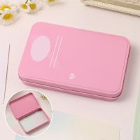 1PC Pink Rectangular Metal Storage Box Empty Mini Tin Box Tinplate Push Candy Pill Cases Containers Small Organizer Storage Box Storage Boxes