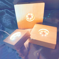 DIY Creative Luminous Base For Epoxy Silicone Mold Round LED Base Square Luminous Base Oval Wooden Night Lamp Holder Handmade