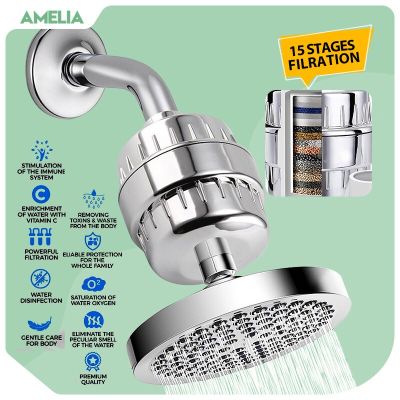 15 Layers Shower Head Filter Removal Chlorine Bathing Shower Filter Water Softener Bathing Shower Filter Accessories Showerheads