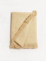 LINEN TABLECLOTH WITH FRINGING - BUTTER YELLOW ผ้าปูโต๊ะลินินขอบรุ่ย