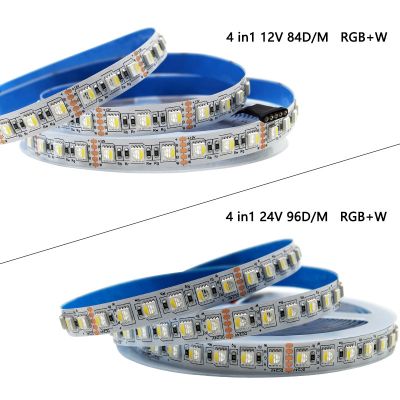 CW 12V 24V SMD5050 RGBW RGBWWStrip Lights or Warm41 ChipTape60/84/96 LED/M 12MMPCB