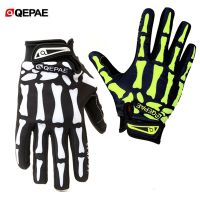 Qeqae Full Finger Skull Gloves Skeleton Pattern Bicycle Cycling Motorcycle Motorbike Racing Riding Gloves Bike Riding Mitten