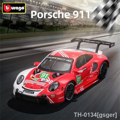 ♦ gsger Bburago-RSR Racing Car Infantil 1:24 911 Liga Fundido Metal Esportes Alta Simulação Coleção Presente de Aniversário