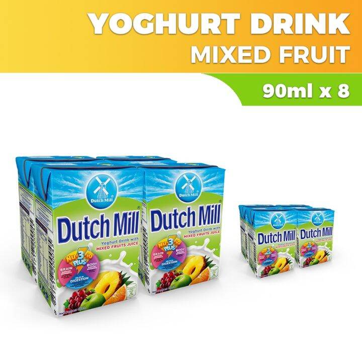 Dutch Mill Yoghurt Drink Mixed Fruit Juice 90ml x 8 Lazada PH