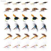 ۩ Goture 30pcs/lot Fly Fishing Lure Wet Dry Flies Handmade Artificial Insect Bait High Carbon Steel Hook For Trout Fishing