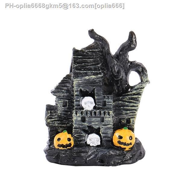 mini-halloween-ornament-simulation-pumpkin-witch-ghost-anime-bunny-figure-decors-simulation-micro-landscape-resin-statue