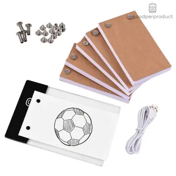 Portable Flip Book Kit with Light Pad Tablet LED Light Box 3 Level  Brightness Control 300 Sheets Flipbook Paper with Binding Screws for  Tracing and