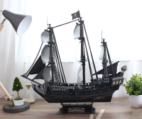 Cubicfun โมเดลเรือ มีไฟ ตกแต่ง ควีน Queen  Anne s Revenge Large เรือขนาดใหญ่ Puzzle Model ตัวต่อกระดาษโฟม จิ๊กซอว์ตัวต่อ โมเดลเรือ LED มีไฟ