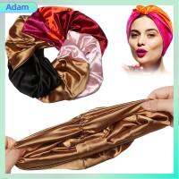 ADAM ผู้หญิง ซับซาติน โบว์จีบ หมวกนอนตอนกลางคืน Salon Bonnet หมวกผ้าโพกหัว ที่คาดผมยางยืด