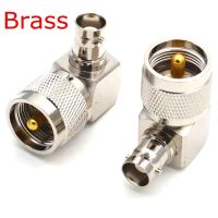 1Pcs PL259 SL16 UHF Male To Q9 BNC Female Connector 90 Degree Right Angle UHF PL-259 Male To BNC Female RF Adapter Brass