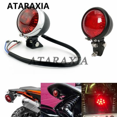 ☎เบรกไฟท้ายรถสำหรับหยุดรถจักรยานยนต์ LED สามารถปรับได้สีแดงสไตล์นักแข่งรถมอเตอร์ไซค์ไฟท้ายจักรยานไฟท้ายสำหรับรถจักรยานยนต์ฮาร์เลย์ XL883ชอปเปอร์