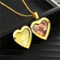 Liontin Locket รูปถ่ายตามสั่งแบบเฉพาะอัญมณีสร้อยคอสแตนเลสวันเกิด/คริสต์มาส/ครบรอบสำหรับผู้หญิงผู้ชาย