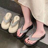 2023 ฤดูร้อนใหม่ Rhinestone Flip Flops ผู้หญิงระดับไฮเอนด์ Pinch รองเท้าสตรีอินเทรนด์รองเท้าแตะผู้หญิง