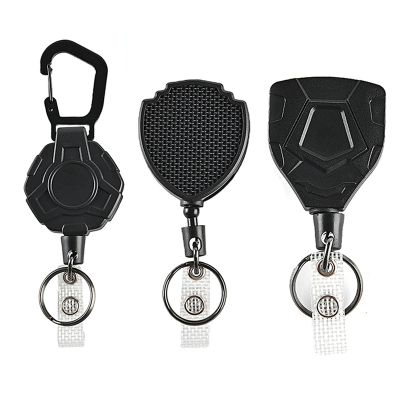 Multifunctional Roll Retractable Keychain Bag Recoil ID Card Holder Keyring Key Chain Stainless Steel Rope Key Ring Anti theft