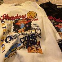 Cartoon short-sleeved T-shirt hip-hop summer neutral streetwear retro ulzzang alien O-neck girl