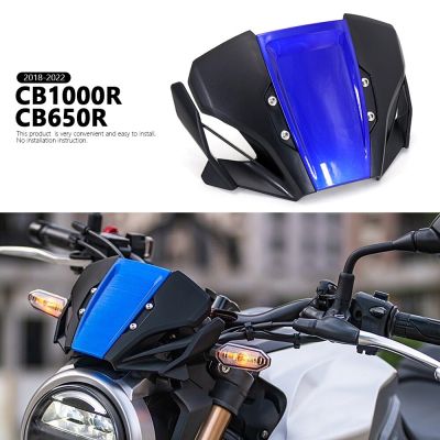 ใหม่ล่าสุดมอเตอร์ไซค์ CB 650 1000 R กระจกบังลมแผ่นบังแดดหน้ารถกระจกหน้ารถ CB650R ชุดสำหรับฮอนด้า2019-2022 CB1000R 2018-2020