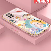 JIUMOO เคสสำหรับ Infinix Note 10 Pro NFC ลายสโนว์ไวท์ใหม่เคสพื้นผิวขอบสี่เหลี่ยมชุบซิลิก้าเจลกันกระแทกเคสมือถือรวมเลนส์กล้องถ่ายรูปฝาครอบป้องกัน