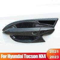 For Hyundai Tucson NX4 2021 2022 2023 Hybrid N Line ABS Carbon Fiber Car Door Handle Bowl Cover Decoration Sticker Accessories