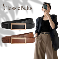 ⚡[ส่งเร็วพิเศษ!] Classic Belts เข็มขัดผู้หญิง เข็มขัดเส้นเล็ก ใส่ทำงาน สไตล์เรียบหรู หัวทองเหลี่ยม women belt