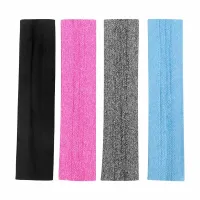 4 Pack Non-Slip Elastic Sports Headband for Women,Lightweight Headband Sweat Band,Exercise Sweatband