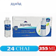 Thùng nước uống tinh kiết đóng chai Aquafina 355ml, mẫu chai mới 24 chai