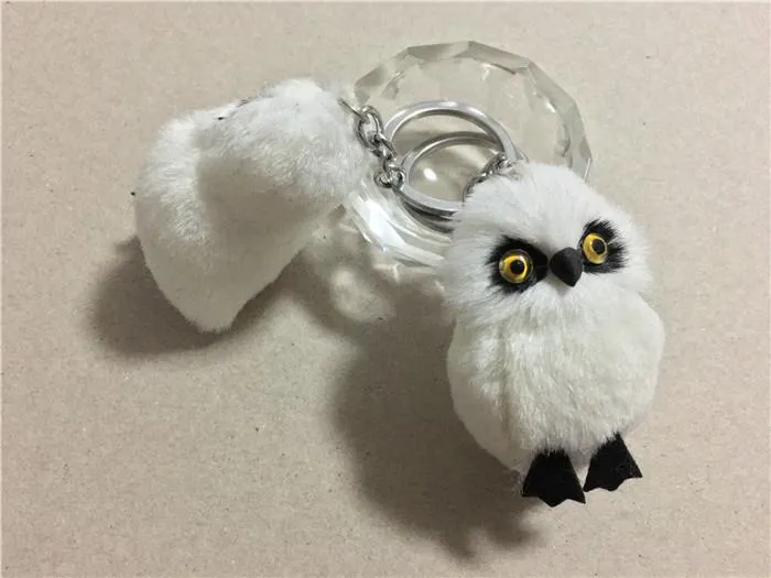 New Cute Girls Mini Plush Fur Owl Key Chain On Bag Female Fluffy Nighthawk  Keychain For Woman Car Trinket Wedding Party Toy Gift