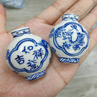 1pcs 40x50mm Hand Painted Dragon Vase Ceramic Pendant Beads Have Hole Fashion Ornaments Pendants With auspicious as one wishes