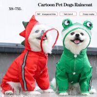 Cartoon Dog Raincoat Reflective Waterproof Dogs Clothes For Small Large Dog Raincape Golden-Retriever Rain Coat Pet Clothing Clothing Shoes Accessorie