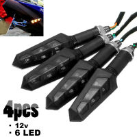 4pcs 6 LED Motorcycle Turn Signal Light Flashing Motorbike Indicator Blinker Moto Waterproof Tail Lights Signal Lamp 12V